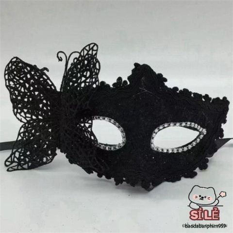 Mặt Nạ Hóa Trang Nửa Mặt Hình Bướm Sang Trọng KUNHEV - Phụ Kiện Tiệc Halloween và Dạ Tiệc Quyến Rũ