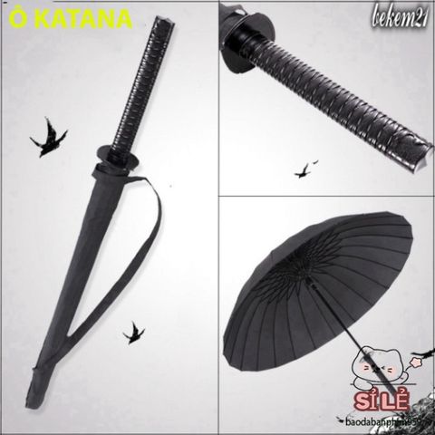 Ô Dù Katana Chiến Binh - Ô Che Mưa Thiết Kế Giả Kiếm Nhật Bản 16 Nan Màu Đen, Bền Bỉ và Thời Trang