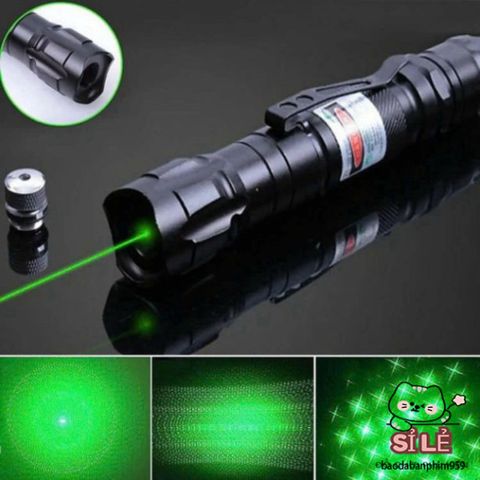 Đèn Pin Laser Đa Màu 303 & 009 - Chiếu Xa 2000M, Công Suất 50mW/500mW, Kèm Hiệu Ứng Ánh Sáng Vạn Hoa - Phụ Kiện và Pin Sạc