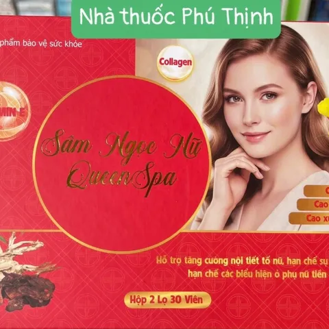 Sâm Ngọc Nữ Queen Spa - Viên Uống Cân Bằng Nội Tiết Tố Nữ, Hỗ Trợ Đẹp Da và Giảm Lão Hóa, Tổng 60 Viên
