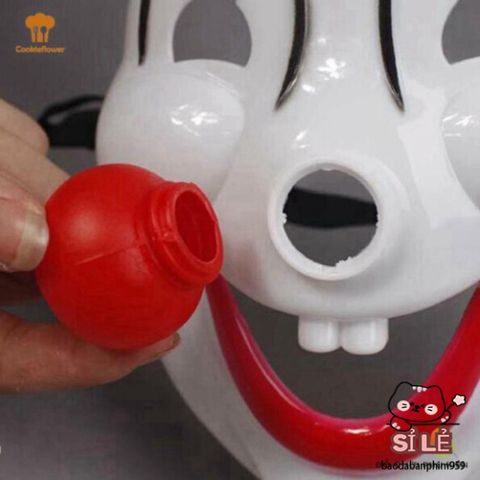 Đầm Hóa Trang Halloween Chú Hề Ngộ Nghĩnh Có Mặt Nạ Mũi Đỏ - Đạo Cụ Tiệc Độc Đáo Dành Cho Lễ Hội Hóa Trang