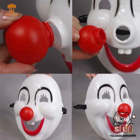 Đầm Hóa Trang Halloween Chú Hề Ngộ Nghĩnh Có Mặt Nạ Mũi Đỏ - Đạo Cụ Tiệc Độc Đáo Dành Cho Lễ Hội Hóa Trang