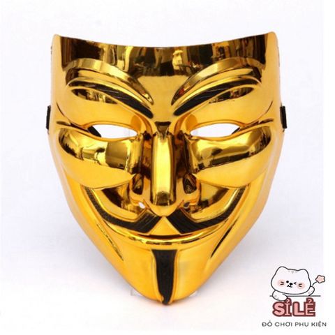 Mặt Nạ Hacker Chúa Anonymous Độc Đáo - Phụ Kiện Hóa Trang Halloween, Cosplay Gợi Nhớ Biểu Tượng Công Nghệ (Vàng, Bạc, Đen, Trắng)