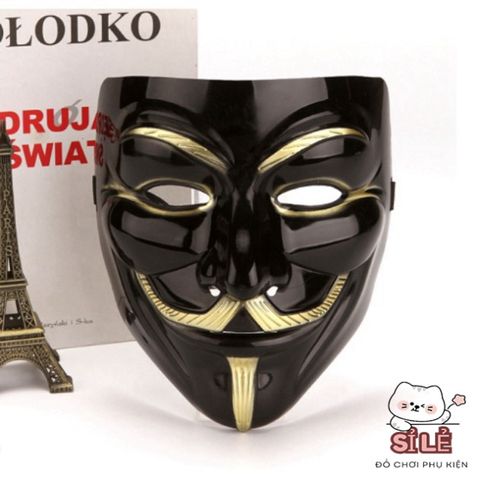 Mặt Nạ Hacker Chúa Anonymous Độc Đáo - Phụ Kiện Hóa Trang Halloween, Cosplay Gợi Nhớ Biểu Tượng Công Nghệ (Vàng, Bạc, Đen, Trắng)