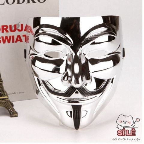 Mặt Nạ Hacker Chúa Anonymous Độc Đáo - Phụ Kiện Hóa Trang Halloween, Cosplay Gợi Nhớ Biểu Tượng Công Nghệ (Vàng, Bạc, Đen, Trắng)