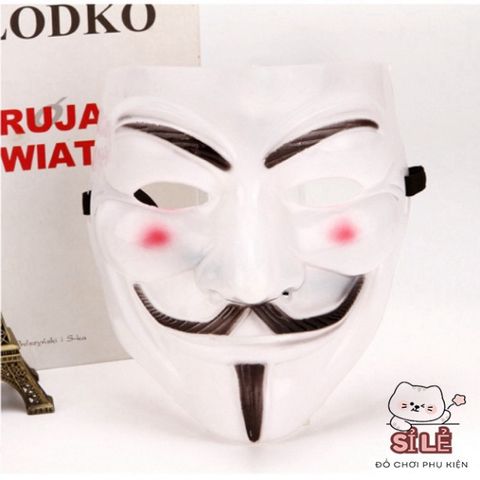 Mặt Nạ Hacker Chúa Anonymous Độc Đáo - Phụ Kiện Hóa Trang Halloween, Cosplay Gợi Nhớ Biểu Tượng Công Nghệ (Vàng, Bạc, Đen, Trắng)