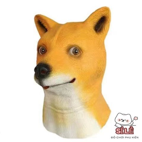 Mặt Nạ Hóa Trang Halloween Hình Chó Shiba - Mặt Nạ Troll Cao Su Dễ Thương Cho Bữa Tiệc Hóa Trang Vui Nhộn