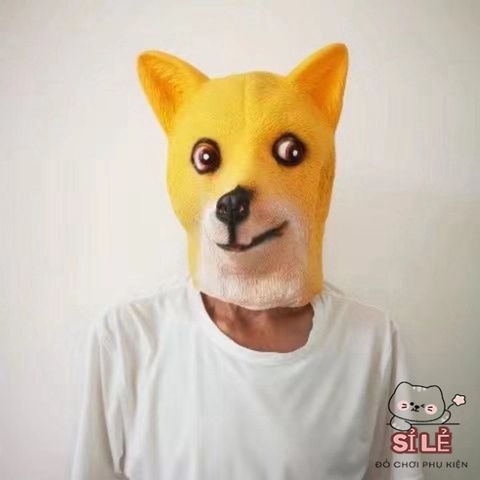Mặt Nạ Hóa Trang Halloween Hình Chó Shiba - Mặt Nạ Troll Cao Su Dễ Thương Cho Bữa Tiệc Hóa Trang Vui Nhộn