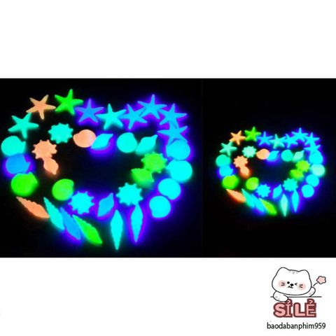 Viên Đá Dạ Quang Trang Trí Bể Cá - Hình Dạng Đại Dương Màu Sắc Ngẫu Nhiên, Phát Sáng Trong Bóng Tối, Sáng Tạo Không Gian Huyền Ảo