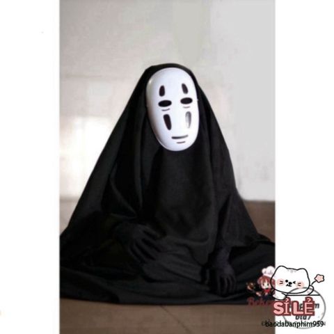 Bộ Trang Phục Cosplay Vô Diện Spirited Away - Áo Choàng Đen & Mặt Nạ Kaonashi Cho Người Lớn & Trẻ Em