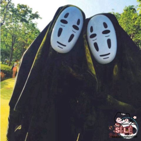 Bộ Trang Phục Cosplay Vô Diện Spirited Away - Áo Choàng Đen & Mặt Nạ Kaonashi Cho Người Lớn & Trẻ Em