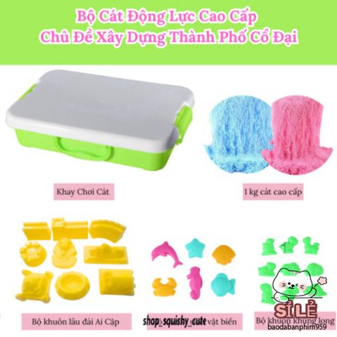 Bộ Đồ Chơi Cát Động Lực Cao Cấp Cho Trẻ Em - Khay Đựng & Khuôn Làm Bánh, Kim Tự Tháp Ai Cập - Sáng Tạo & Vui Chơi An Toàn