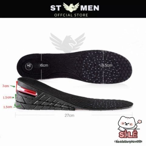 Lót Giày Tăng Chiều Cao Cao Cấp - Đệm Khí Thoáng Khí, Điều Chỉnh Chiều Cao 3-9cm, Giúp Bạn Tự Tin Mọi Nơi