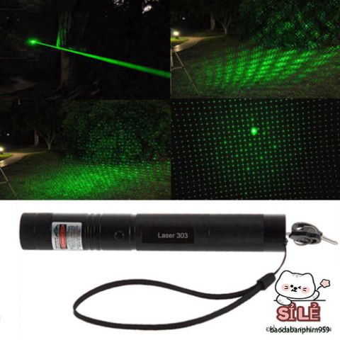 Bút Laser 303 532nm Điều Chỉnh Tiêu Điểm Màu Xanh Lá Cây - Con Trỏ Laser Mạnh Mẽ Dùng Cho Săn Bắn và Thuyết Trình