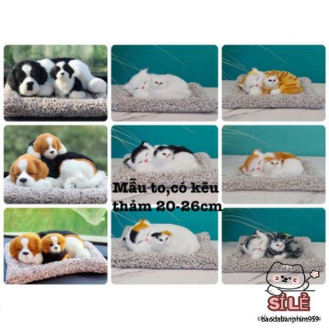 Thú Bông Chó Mèo Khử Mùi Than Hoạt Tính - Trang Trí Ô Tô, Văn Phòng, Đồ Chơi Dễ Thương - Kích Thước Lớn 24x20 cm