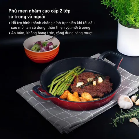Chảo Gang Đúc GKÖCH 24cm - Chảo Chống Dính An Toàn, Độ Bền Cao, Phù Hợp Mọi Loại Bếp - Dụng Cụ Nấu Ăn Đa Năng