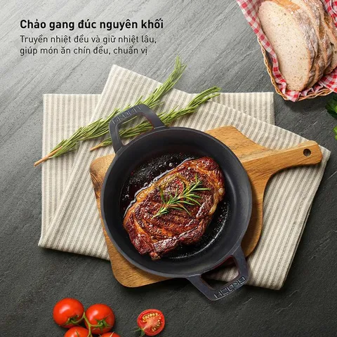 Chảo Gang Đúc GKÖCH 24cm - Chảo Chống Dính An Toàn, Độ Bền Cao, Phù Hợp Mọi Loại Bếp - Dụng Cụ Nấu Ăn Đa Năng