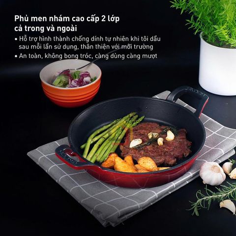 Chảo Gang Đúc GKÖCH 24cm - Chảo Chống Dính An Toàn, Độ Bền Cao, Phù Hợp Mọi Loại Bếp - Dụng Cụ Nấu Ăn Đa Năng