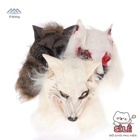 Mặt Nạ Đầu Sói Halloween với Găng Tay Cospaly Đáng Sợ - Phụ Kiện Hóa Trang Độc Đáo cho Tiệc và Lễ Hội
