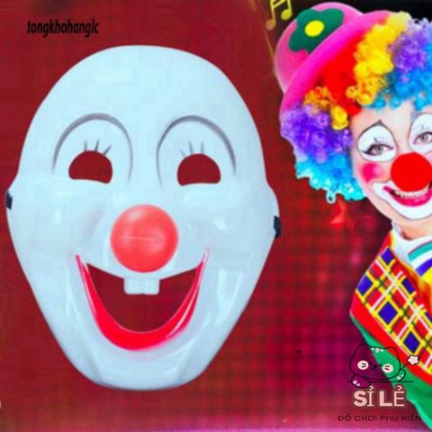 Mặt Nạ Hài Hước Chú Hề Đỏ - Mặt Nạ Halloween Độc Đáo Cho Tiệc Masquerade & Trình Diễn Nghệ Thuật