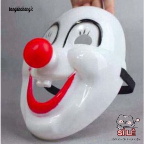 Mặt Nạ Hài Hước Chú Hề Đỏ - Mặt Nạ Halloween Độc Đáo Cho Tiệc Masquerade & Trình Diễn Nghệ Thuật