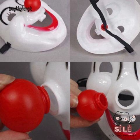 Mặt Nạ Hài Hước Chú Hề Đỏ - Mặt Nạ Halloween Độc Đáo Cho Tiệc Masquerade & Trình Diễn Nghệ Thuật