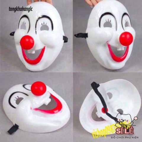 Mặt Nạ Hài Hước Chú Hề Đỏ - Mặt Nạ Halloween Độc Đáo Cho Tiệc Masquerade & Trình Diễn Nghệ Thuật