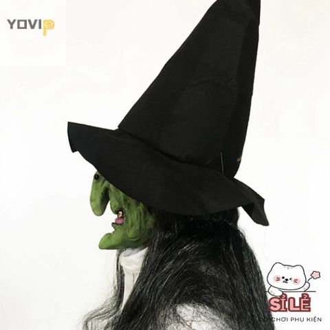 Mặt Nạ Phù Thủy Kinh Dị Halloween - Mặt Nạ Latex Giả Tóc Đen Cho Tiệc Hóa Trang, Cosplay Chú Hề Đáng Sợ Dành Cho Tất Cả