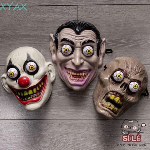 Mặt Nạ Halloween Đầu Lâu Ngộ Nghĩnh - Phụ Kiện Cosplay Chú Hề Đáng Sợ Thú Vị cho Buổi Tiệc Hóa Trang