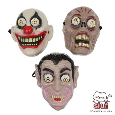 Mặt Nạ Halloween Đầu Lâu Ngộ Nghĩnh - Phụ Kiện Cosplay Chú Hề Đáng Sợ Thú Vị cho Buổi Tiệc Hóa Trang