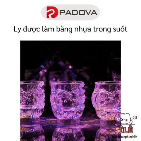 Ly Nước Phát Sáng LED Họa Tiết Rồng PADOVA 4638 - Món Quà Độc Đáo Cho Mọi Dịp, Tạo Không Gian Lãng Mạn Về Đêm