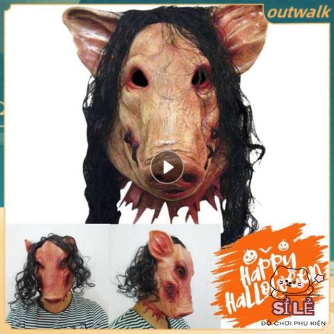 Mặt Nạ Halloween Đầu Lợn Kinh Dị Unisex - Phụ Kiện Hóa Trang Chất Liệu Latex Cao Cấp cho Tiệc Hóa Trang, Halloween, Lễ Hội
