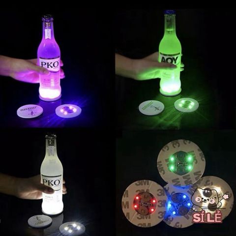 Đèn LED Phát Sáng Coaster Nhấp Nháy - Đế Lót Ly Sáng Màu Cho Tiệc Tùng, Quán Bar - Phụ Kiện Thời Trang Đồ Uống Rượu