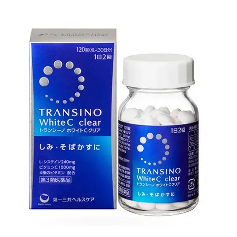 Viên Uống Trắng Da Transino Nhật Bản White C Clear - Hỗ Trợ Làm Sáng Da và Giảm Nám - 120 Viên Chất Lượng Cao