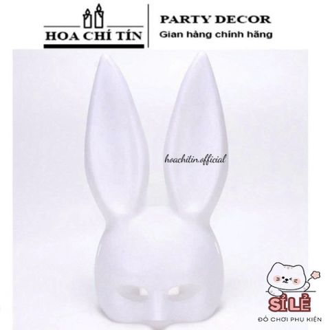Mặt Nạ Halloween Thỏ Bunny Tai Dài Đen Trắng - Phụ Kiện Trang Phục Hóa Trang Độc Đáo và Sáng Tạo cho Tiệc và Lễ Hội