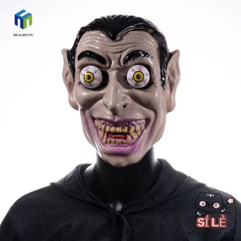 Mặt Nạ Đầu Lâu HEALMEYOU - Phụ Kiện Hóa Trang Ma Quái cho Halloween, Cosplay Chú Hề Joker và Thây Ma 3D Di Chuyển Mắt