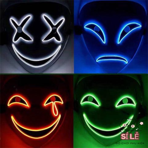 Mặt Nạ Cosplay LED Phát Sáng Anime Thiên Thần Nụ Cười Hiruko - Phụ Kiện Halloween Sáng Đẹp Cho Tiệc Tùng