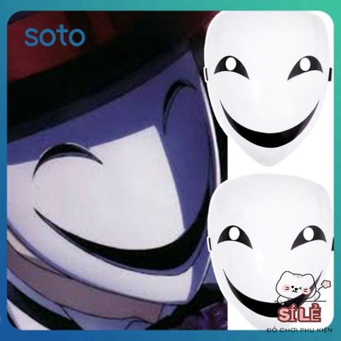 Mặt Nạ Hóa Trang Halloween Người Lớn Anime Hiruko Đen Trắng - Phụ Kiện Tiệc Tùng, Quà Tặng Độc Đáo