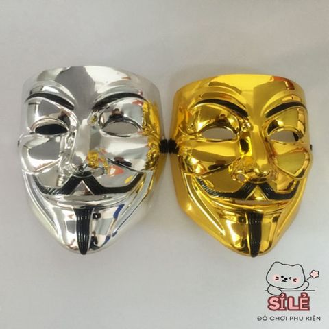 Mặt Nạ Hacker Ánh Kim Vàng Bạc Trắng - Phụ Kiện Hóa Trang Chú Hề Sáng Bóng Dành Cho Tiệc Tùng và Lễ Hội
