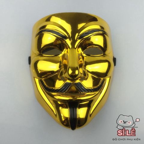 Mặt Nạ Hacker Ánh Kim Vàng Bạc Trắng - Phụ Kiện Hóa Trang Chú Hề Sáng Bóng Dành Cho Tiệc Tùng và Lễ Hội