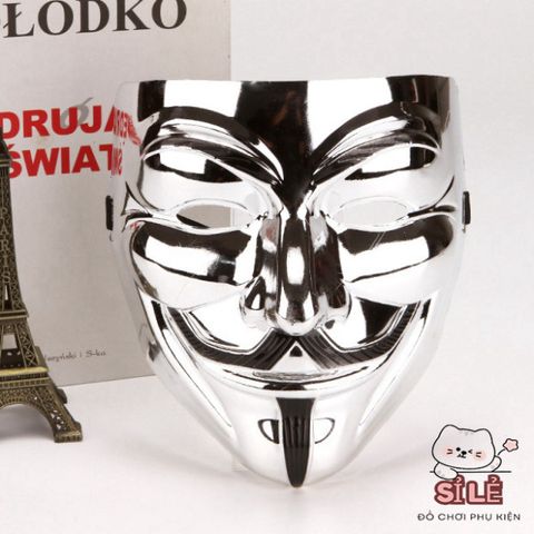 Mặt Nạ Hacker Ánh Kim Vàng Bạc Trắng - Phụ Kiện Hóa Trang Chú Hề Sáng Bóng Dành Cho Tiệc Tùng và Lễ Hội