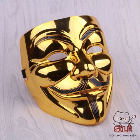 Mặt Nạ Hacker Ánh Kim Vàng Bạc Trắng - Phụ Kiện Hóa Trang Chú Hề Sáng Bóng Dành Cho Tiệc Tùng và Lễ Hội