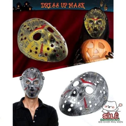 Mặt Nạ Cosplay Jason Voorhees Bằng Nhựa - Phụ Kiện Halloween Chất Lượng Cao Cho Tiệc Hóa Trang Kinh Dị