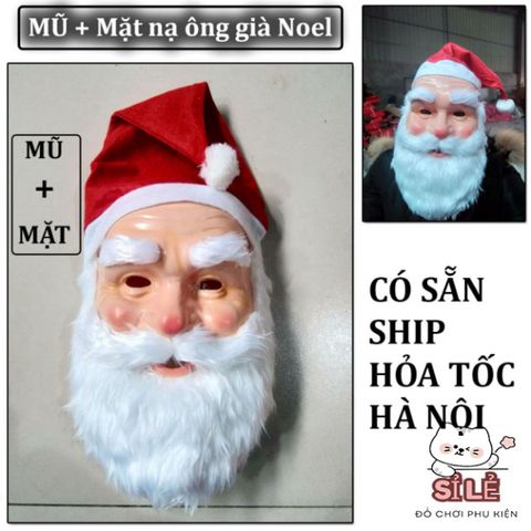 Mặt Nạ Ông Già Noel & Mũ Giống Ông Già Noel - Phụ Kiện Giáng Sinh & Halloween Độc Đáo - Dành Cho Lễ Hội Rực Rỡ
