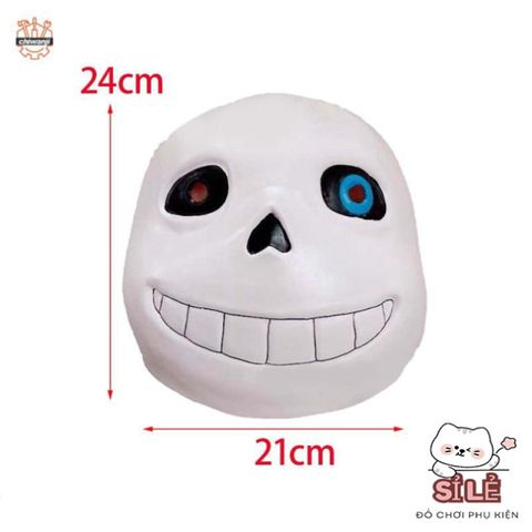 Mặt nạ Undertale Sans Halloween - Phụ kiện hóa trang cao su toàn đầu cho nam nữ, lý tưởng cho tiệc trà, trò chơi và bữa tiệc hóa trang