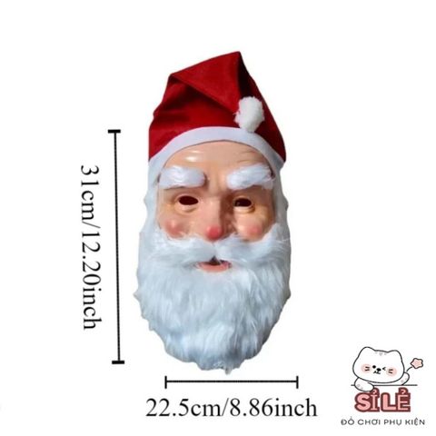 Bộ Mũ và Mặt Nạ Ông Già Noel 3D Cosplay - Phụ Kiện Trang Trí Giáng Sinh Unisex cho Tiệc Tùng và Chụp Ảnh Gia Đình