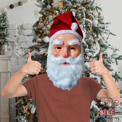 Bộ Mũ và Mặt Nạ Ông Già Noel 3D Cosplay - Phụ Kiện Trang Trí Giáng Sinh Unisex cho Tiệc Tùng và Chụp Ảnh Gia Đình