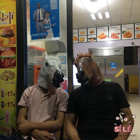 Mặt Nạ Hóa Trang Ngựa - Đạo Cụ Cosplay Silicone Độc Đáo Cho Halloween và Lễ Hội - Sản Phẩm Hoàn Hảo Cho Gia Đình