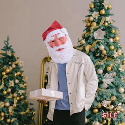 Bộ đồ cosplay Giáng sinh SHENJIN - Mũ mặt nạ 3D ông già Noel tái sử dụng cho tiệc tùng và lễ hội, quà tặng vui nhộn cho mọi người.