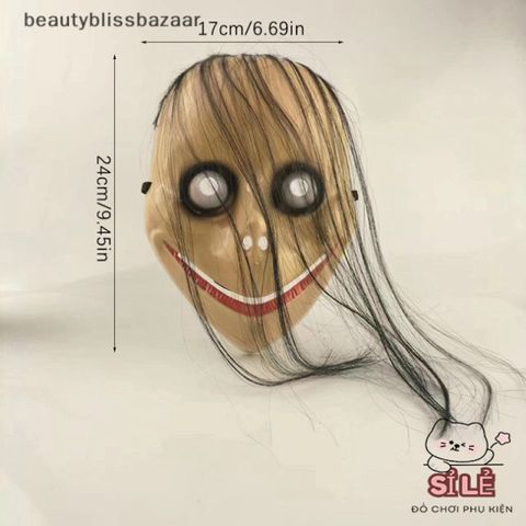 Mặt nạ Halloween tóc dài ngộ nghĩnh - Mặt nạ trang trí cosplay hình chữ V độc đáo cho lễ hội và sự kiện hóa trang